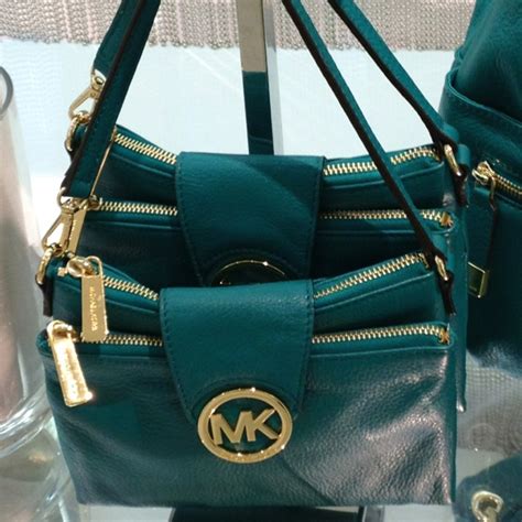 teal leather michael kors bag|Michael Kors bag.